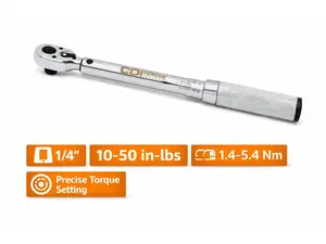 CDI 501MRMH 1/4" Drive Click Torque Wrench 10-50 in-lb Adjustable Micrometer