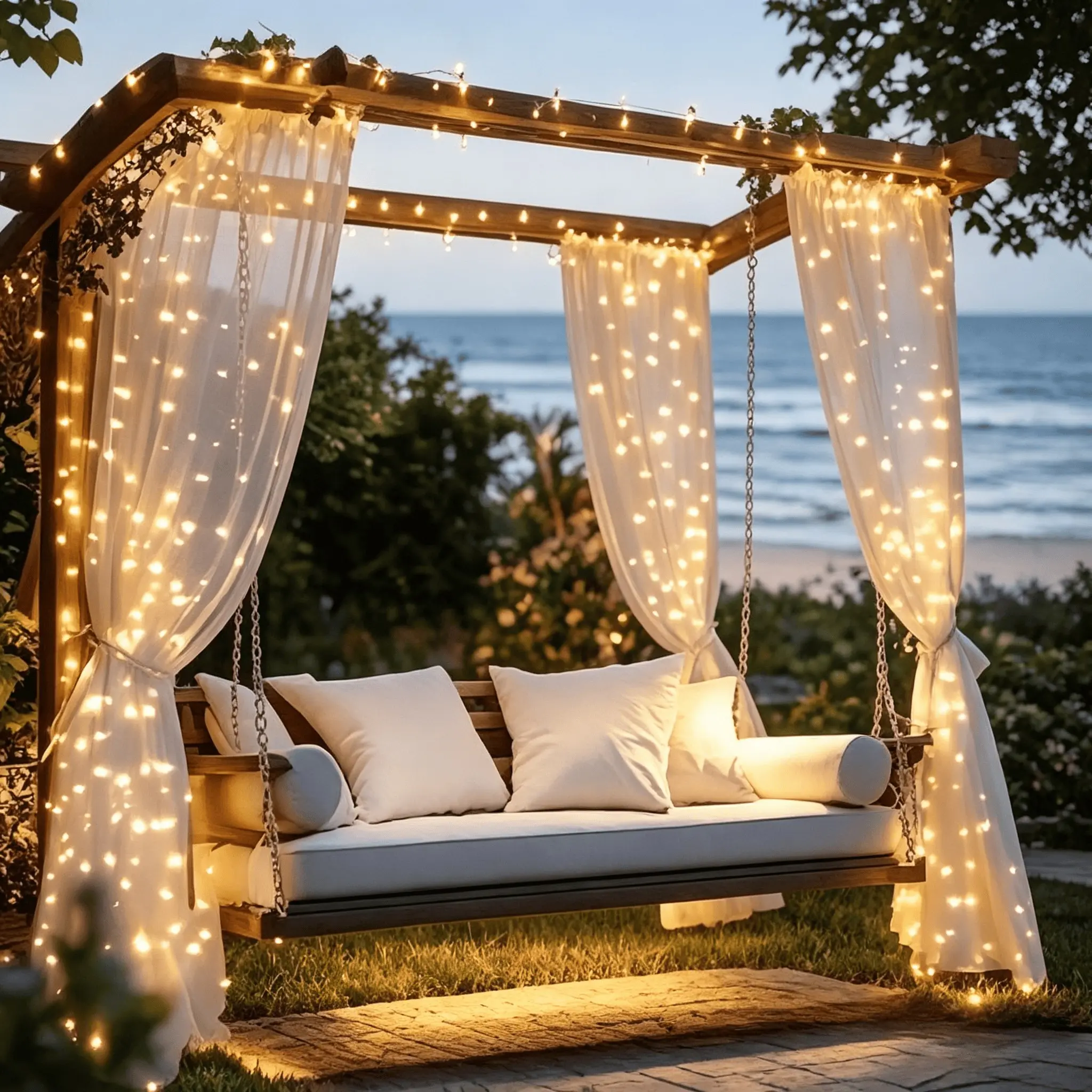 Outdoor Solar Curtain Light, 3m Wide, 12 Modes, Hanging Fairy String Lights, Garden Decor, Motion Sensor On/off, Ideal for Courtyard, Patio, Summer Decor