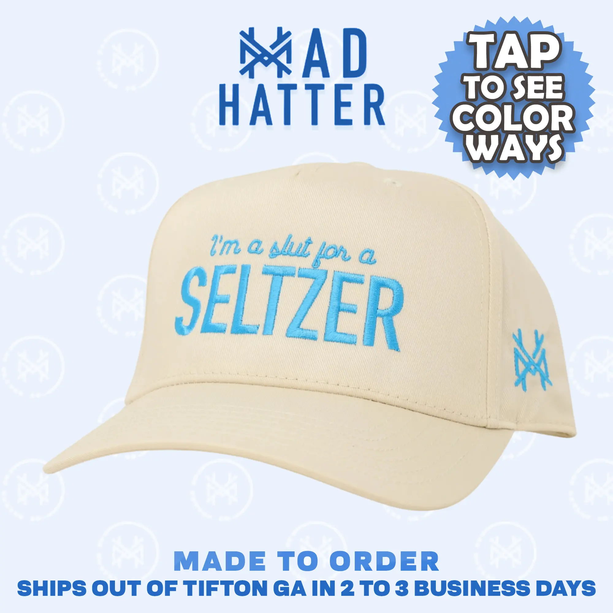 Slut for SELTZER Embroidered Trucker Hat Snapback Adjustable (Up To Size 8 Head) Gift Cap
