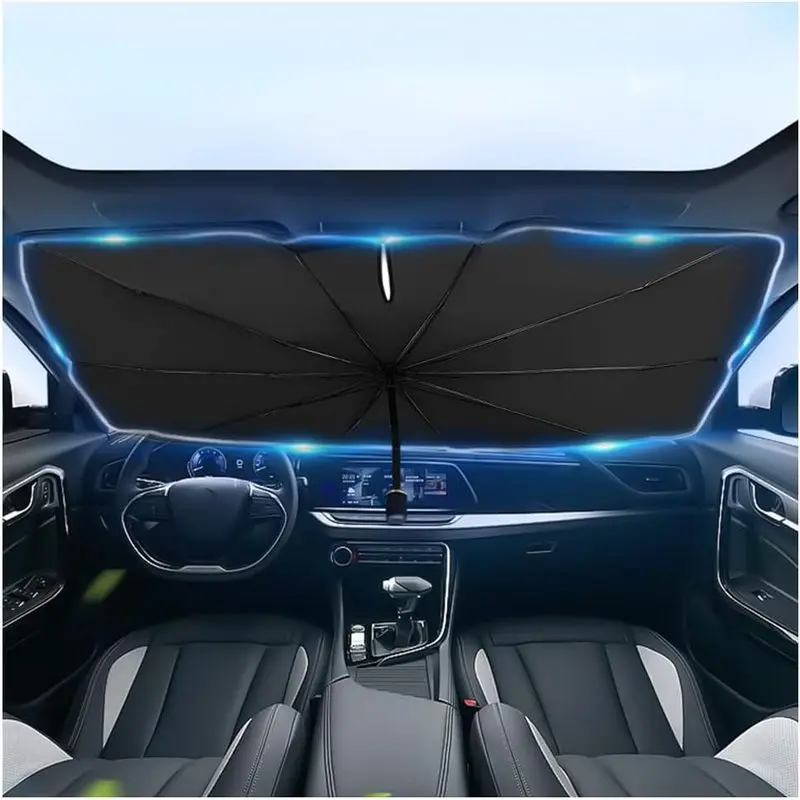 Foldable Car Windshield Umbrella Shade - Portable Front Window Cover for Sun Blocking, Heat Insulation - Automotive Interior Accessory for Cars, SUVs, Windshield Shade