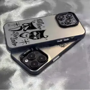 Dark Batman Joker Edgy Goth Batman Retro Tattoo Style For IPhone 17 Pro Max 16 15 14 13 12 11 Pro Max Plus Screen Protector Iphone 16 Pro Max Curious Shockproof Soft Silicone Transparent Acrylic Protective  Anxiety Phone Case Q111