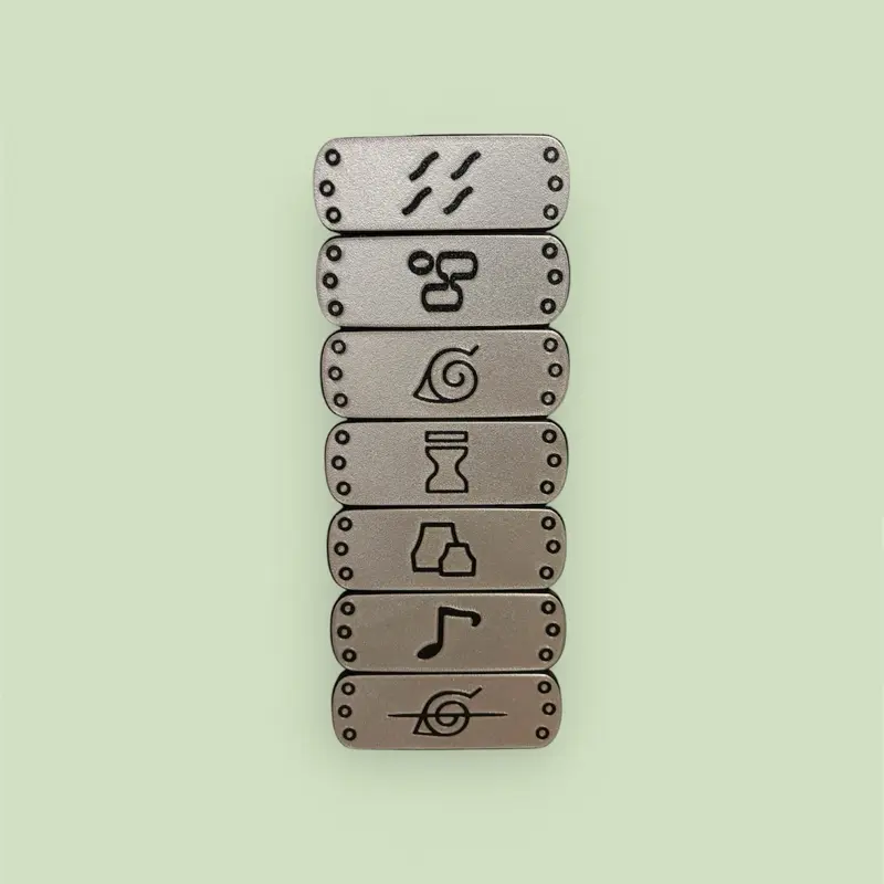Naruto Inspired Village Headband Magnets 3D Printed Anime Ninja Gear Fridge Decor with Various Symbols and Designs Hidden Leaf Sand Cloud Stone Sound Sasuke's Defected Leaf Village Headband