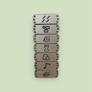 Naruto Inspired Village Headband Magnets 3D Printed Anime Ninja Gear Fridge Decor with Various Symbols and Designs Hidden Leaf Sand Cloud Stone Sound Sasuke's Defected Leaf Village Headband