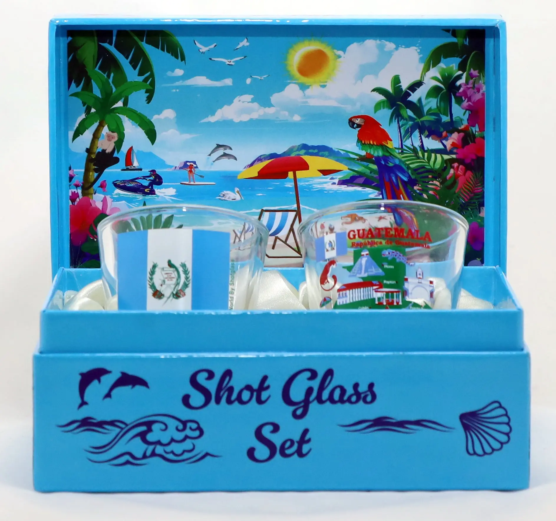 Guatemala Central America Boxed Shot Glass Set (Set of 2)