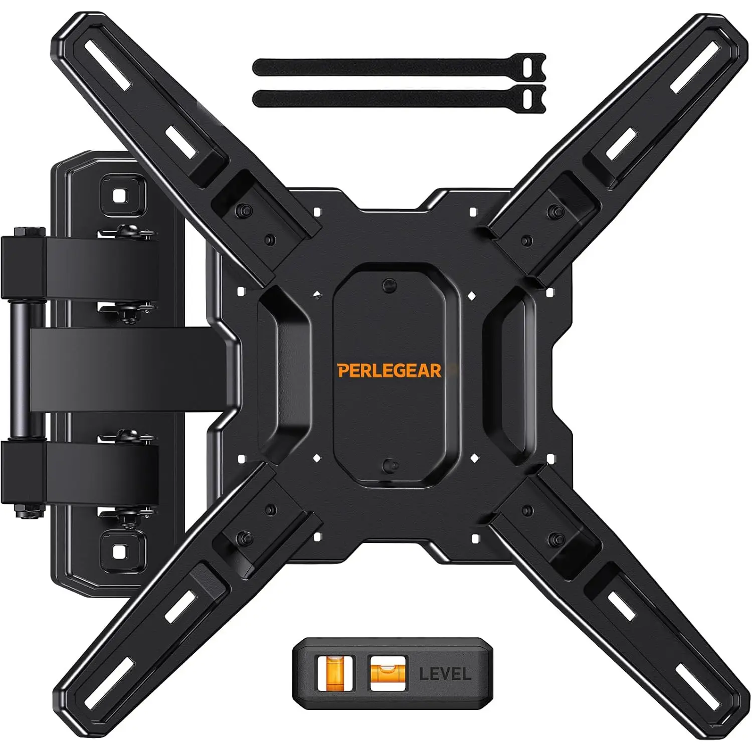 Full Motion TV Mount for 26–65 inch TVs up to 82 lbs| Swivel Articulating Corner TV Wall mount with Tool-Free, Single Stud Wall Mount TV bracket, Max VESA 400x400mm PGMF3