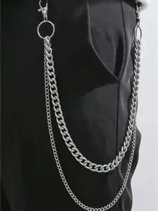 Detachable Chain Pants Accessory, Adjustable Waist Chain, Trendy Metal Hip Hop Dance Vintage Jeans Hanging Chain, Unisex Streetwear Fashion Jewelry