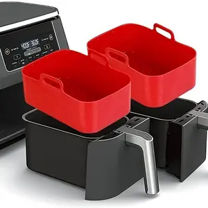 Silicone Air Fryer Liner, Non-stick Air Fryer Baking Tray, Reusable Air Fryer Liner for Ninja Foodi AF300UK/AF400UK, Tower Air Fryer Model, Air Fryer Accessories, Durable Home