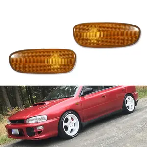 2pcs Amber Lens Front Side Marker Signal lamps Lights For 1993 1994 1995 1996 1997 1998 1999 2000 2001 Subaru Impreza GC GM GF,Replace OEM 84401FA050 84401FA040, SU2530101 SU2531101