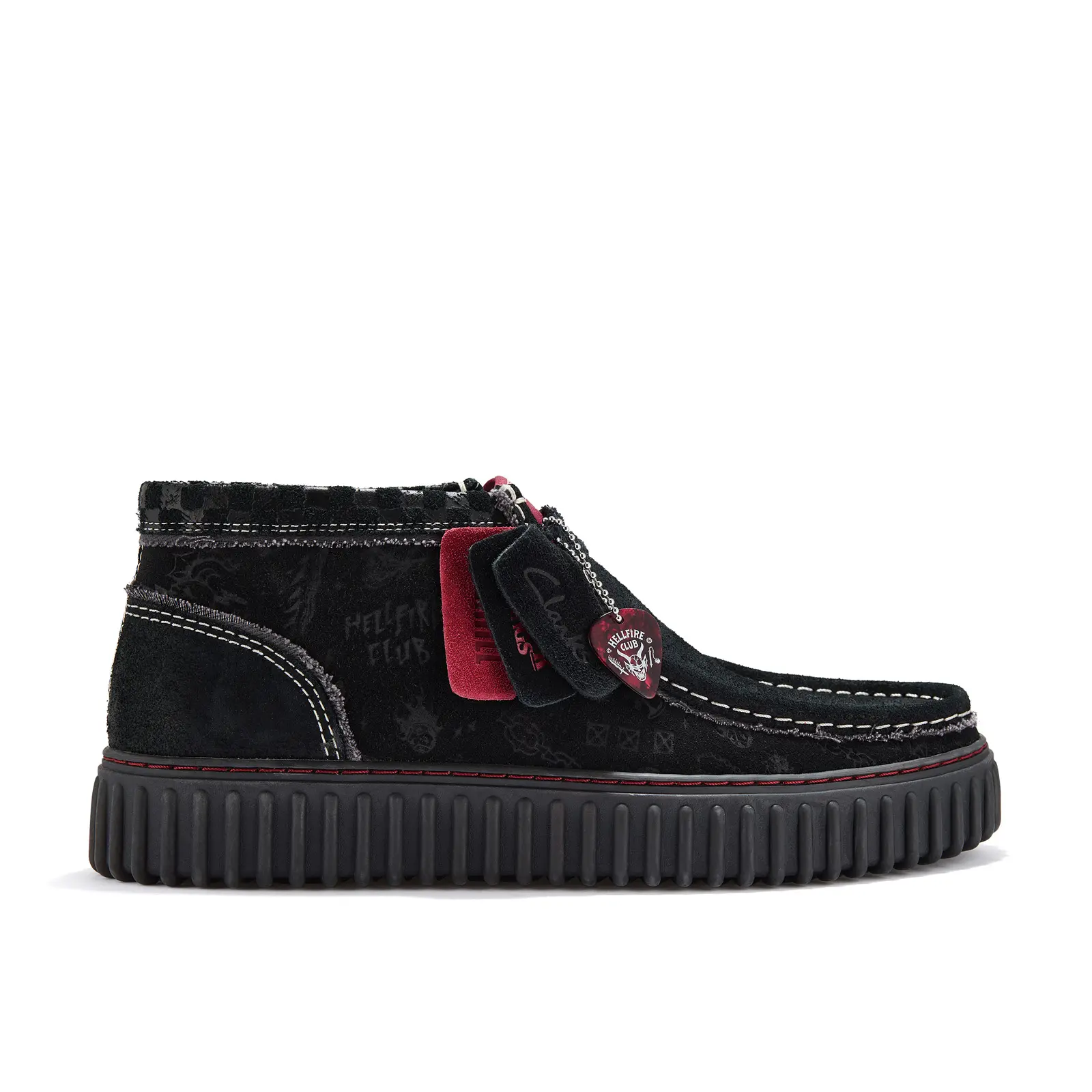 Clarks Torhill HI Stranger Things 26184650 Mens Black Suede Chukkas Boots