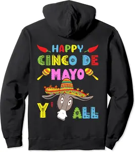 Happy 5 May Cinco de Mayo Viva la Mexico lets fiesta donkey Pullover Hoodie - Nestorporas Shop 72B09W63J17P