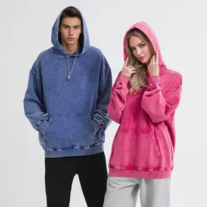 KEEPSHOWING Mens Hoodies Pullover Oversized Hoodie Plush Cotton Hooded Couples Vintage Trendy Washed Streetwear Sweatshirt