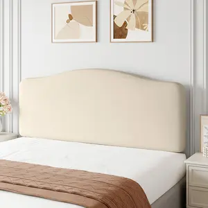 Pinmoco Upholstered Headboard for Bed, Height Adjustable and Memory Foam Arc-shaped Head Board【Headboard Only】