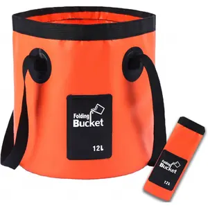 Collapsible Bucket with Handle, Lightweight 5 Gallon 20L Folding Water Container, Portable Wash Basin for Camping, Fishing, Gardening, Car Washing, and Outdoor Use