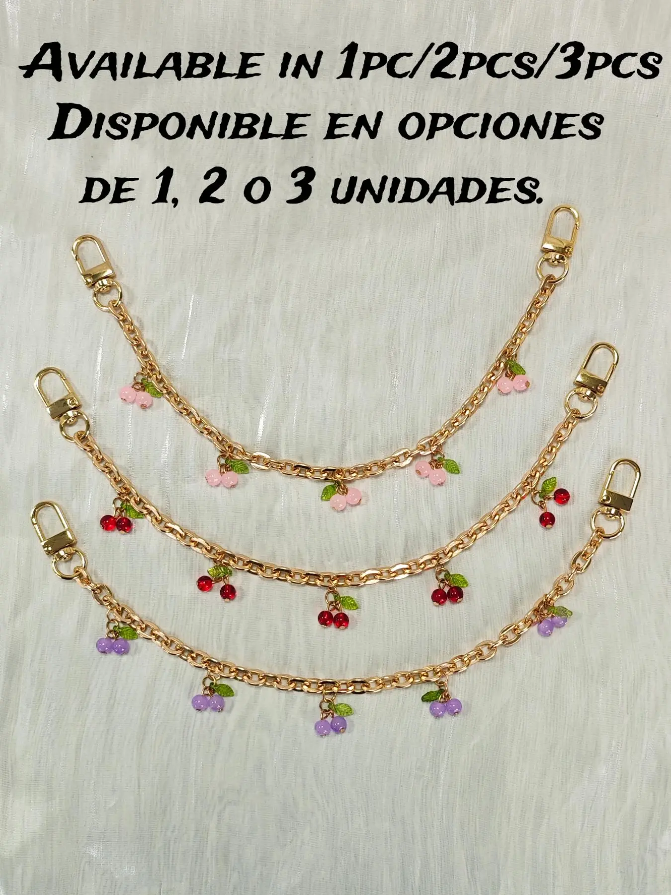 Cherry Decor Chain Bag Charm, Bag Underarm Cherry Purse Charm, Zinc Alloy Extension Strap, Versatile Handbag Accessory for Women, Purse Chains For Handbags, Bag Charms