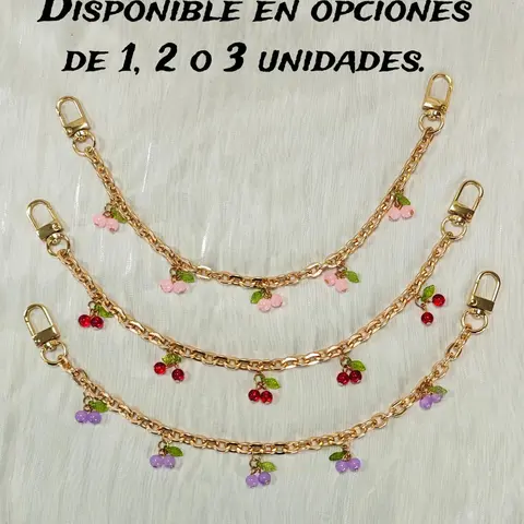 Cherry Decor Chain Bag Charm, Bag Underarm Cherry Purse Charm, Zinc Alloy Extension Strap, Versatile Handbag Accessory for Women, Bag Charms, Bag Chains Charms