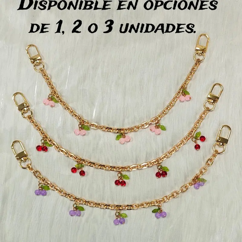 Cherry Decor Chain Bag Charm, Bag Underarm Cherry Purse Charm, Zinc Alloy Extension Strap, Versatile Handbag Accessory for Women, Bag Charms, Bag Chains Charms