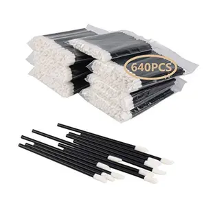 640PCS Black Disposable Lip Brushes Lipstick Lip Gloss Applicator Wands Tester Tool Kits for Makeup Beauty