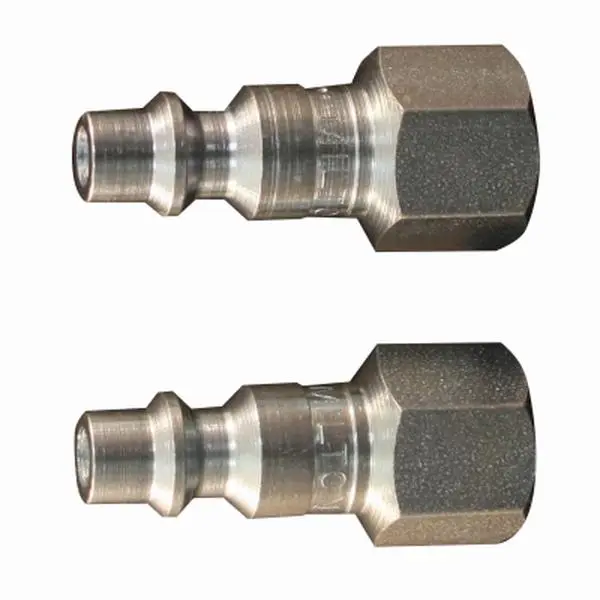 Milton 236580 Kwik Change I&M Style Steel Plated Threaded Pipe Fittings, 0.25 in. NPT Female Plug, 2-Pack, 250°F Max 300 PSI, Military Spec