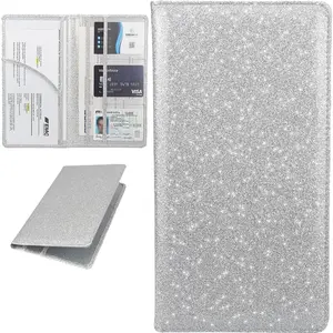 Car Registration and Insurance Holder, Premium Leather Vehicle Glove Box Organizer, Leather License Registration Holder For Driver License,Cards & Essential Documents (Silver)