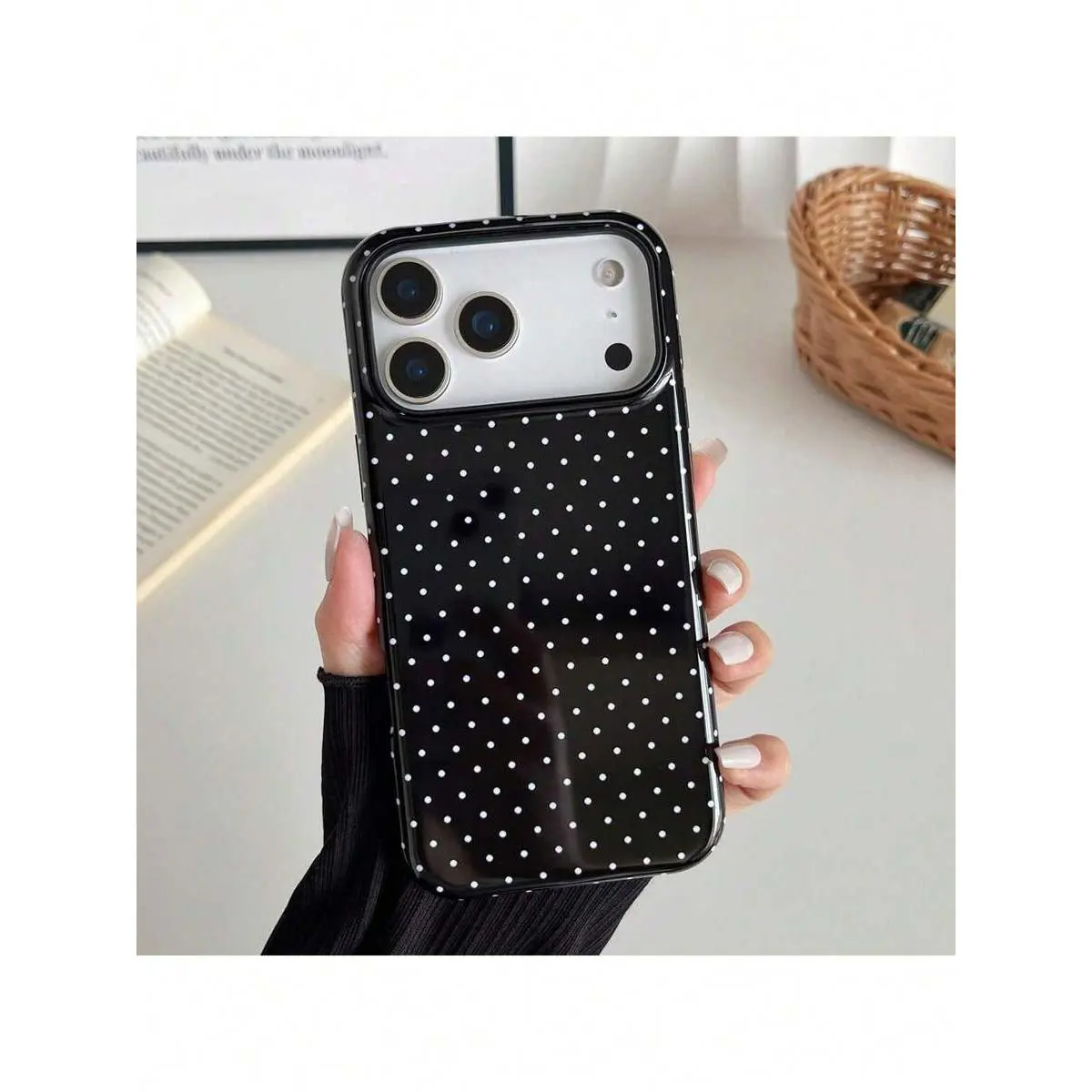 GIIPPA Shockproof 2-In-1 Glossy TPU Smartphone Case - Mint Green w/Dark Green Polka Dots, Unisex Accessories for iPhone 11, X, XS, 12-17, Pro Max, Plus Cellphone Devices