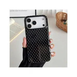 GIIPPA Shockproof Polka Dot Mint Green Background Dark Green Polka Dot 2-In-1 Smooth Texture Phone Case, Suitable For IPhone 17, 17 Air, 16, 15, 14, 13, 12, 11, Pro Max, Plus, X, XS Spring