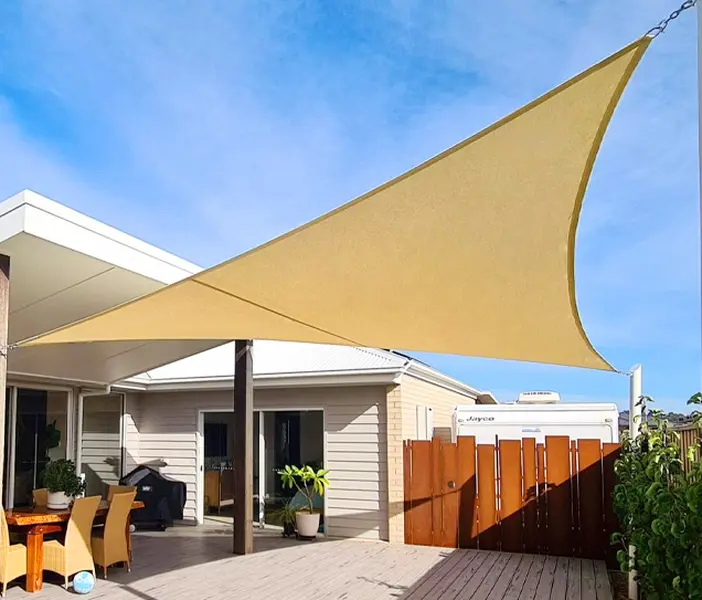 Waterproof Triangle Sun Shade Sail with 95% UV Blockage & PU Coating for Outdoor Patio Garden Backyard Lightweight Adjustable Canopy