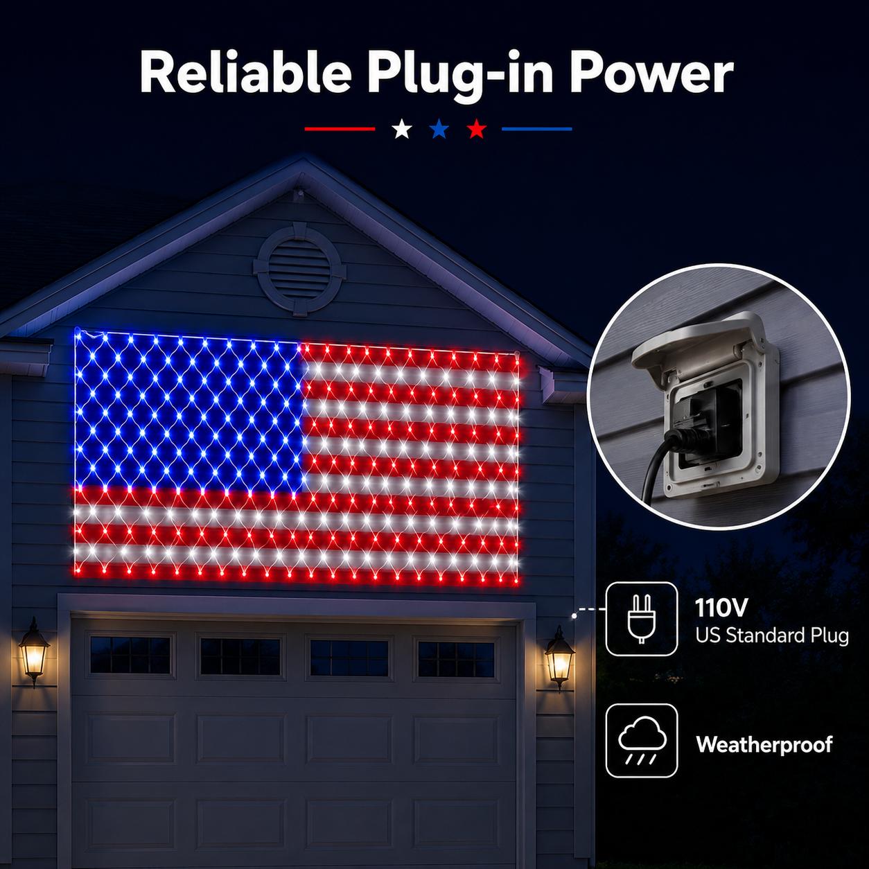 American Flag Lights Remote Control and Lighting Modes