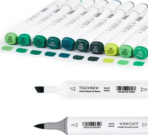 10 count  Markers Pure Color Series,Dual Tip Soft Art Solid Color Markers Set for Adults Beginner Drawing Sketching (Green)