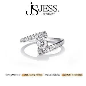 ��#186��Star Trail 0.5ct Round Brilliant Cut Real Synthetic Moissanite Ring S925 Sterling Silver Jewelry D Color VVS Clarity Daily Wear for Women