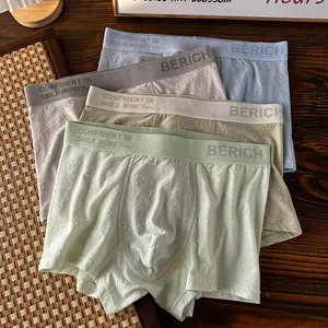 Men's Cotton Modal Blend Boxer Briefs Breathable Comfortable Trunks Boyfriend Underwear for Daily Wear
