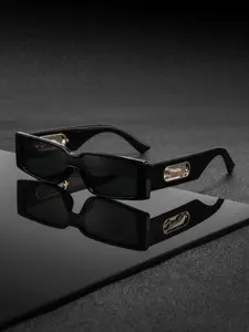 Men's Rectangular Full Frame Glasses with Leopard Leg Decor, Classic Vintage Casual Fashion Eyewear, Stylish and Versatile Design, Trendy Vintage Eyeglasses