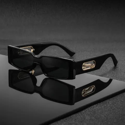 Men's Rectangular Full Frame Glasses with Leopard Leg Decor, Classic Vintage Casual Fashion Eyewear, Stylish and Versatile Design, Trendy Frames, Trendy Vintage Eyeglasses, Decorative Glasses, Trendy Rectangle Frame, Fashionable Frames Glasses