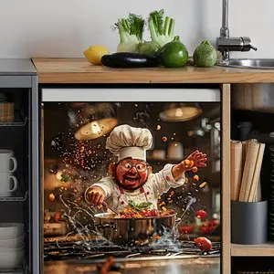 1PC kitchen oven wall sticker Self adhesive detachable PVC material Suitable for background wall decoration in living rooms, bedrooms, study rooms, etc Home Furnishing decoration. home life