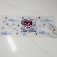 Gray Clouds hearts angel baby pink bow