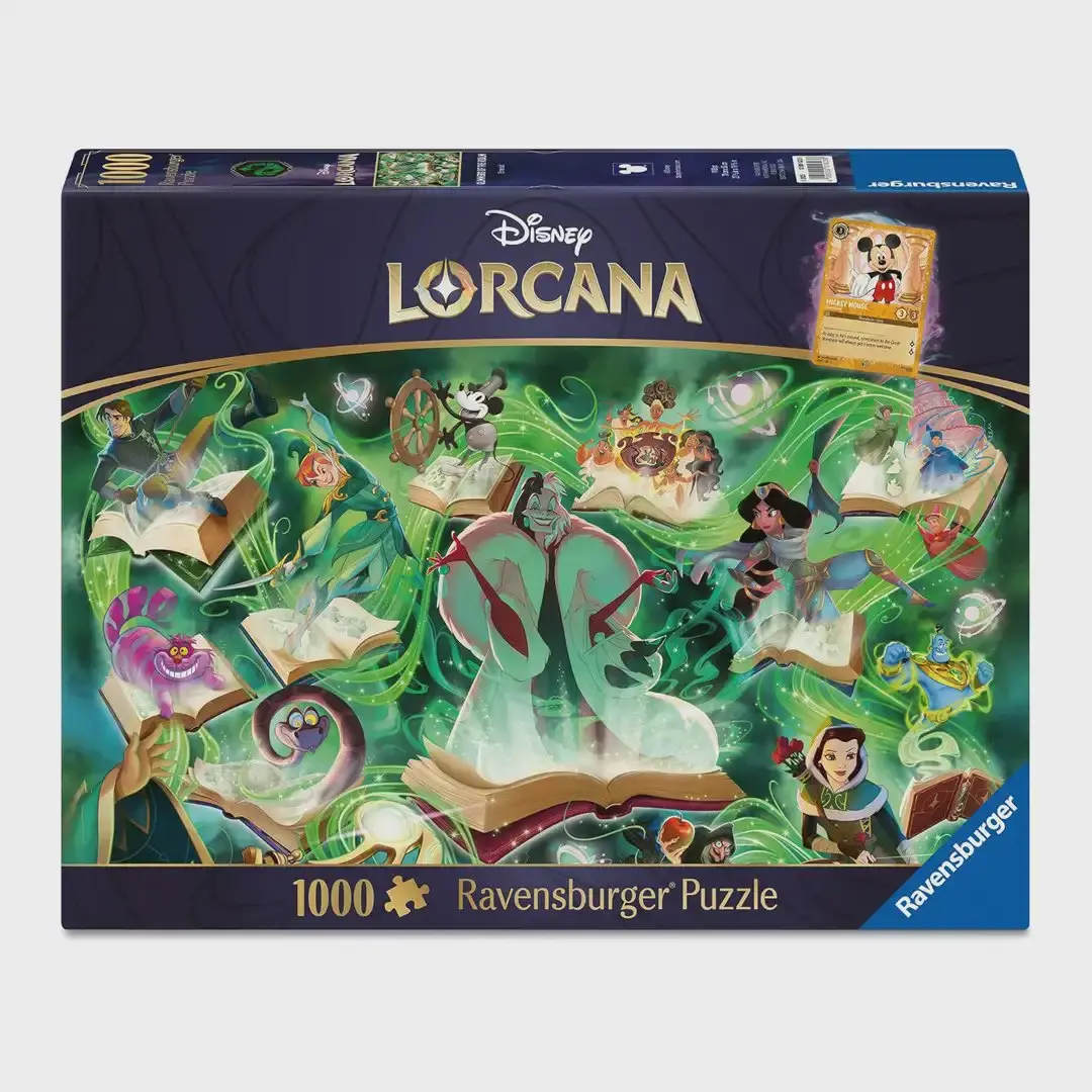 Ravensburger Disney Lorcana Glimmers of The Realm Emerald 1000-Piece Jigsaw Puzzle, Art Puzzles Gift, Hand-Eye Coordination Toy, Interlocking Decor, Ideal for Family Night, Creative Puzzle