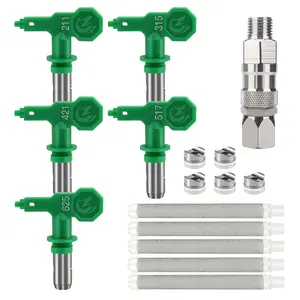 High Pressure  625 421 517 Airless Paint Sprayer Tip Nozzle Set, 1/4" Swivel Joint & Gun Filters Kit paint sprayer graco  kit airless gun