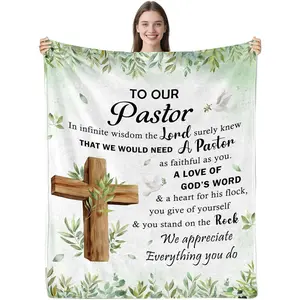 Flannel Blanket | Pastor Appreciation Gifts For Men, To Our Pastor Blanket, Pastors Present For Men, Pastors Retirement/Birthday Present, Christian Blanket 50" X 60" | Home & Gift
