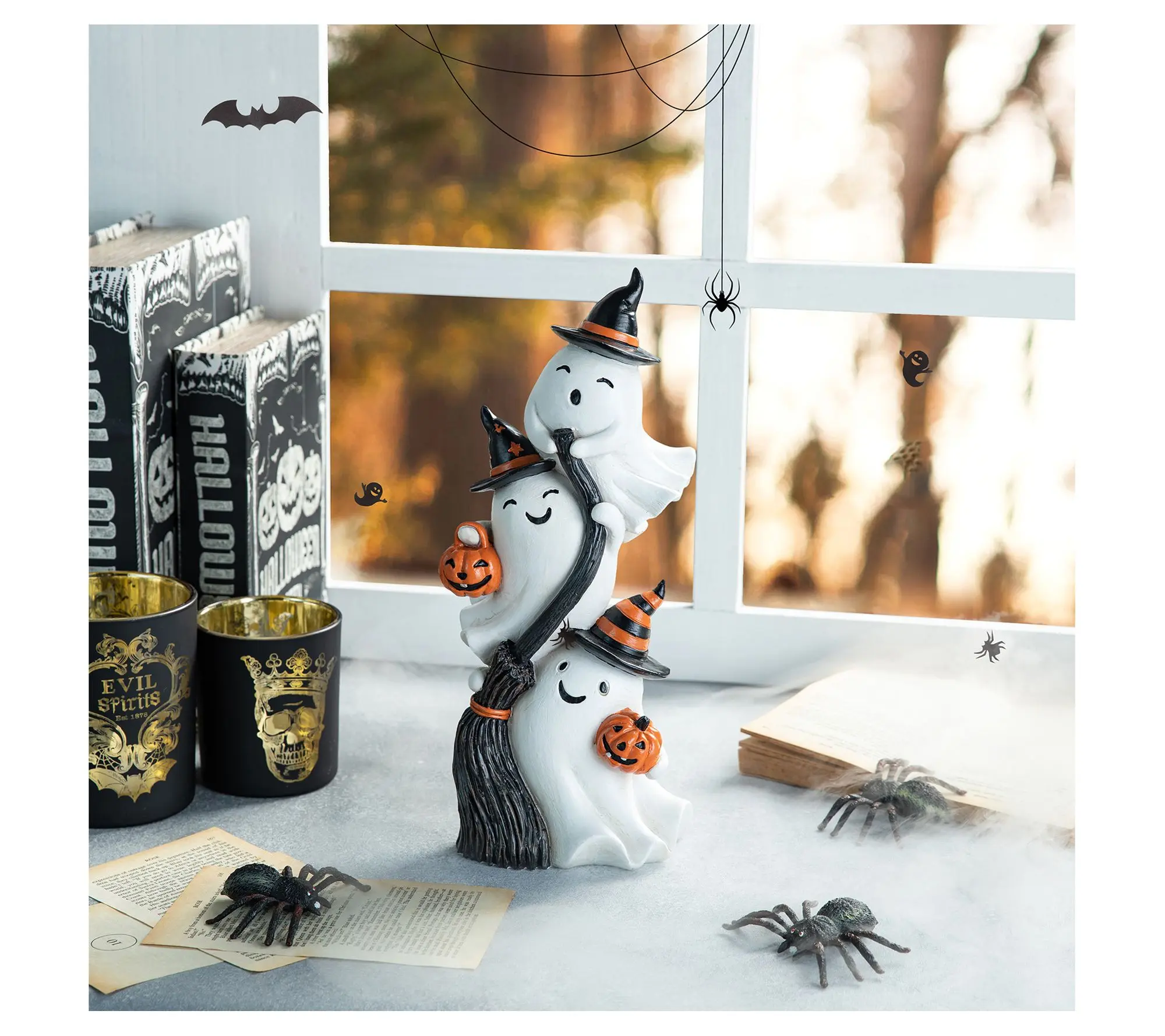Glitzhome 13.00''H Halloween Stacked Ghost Table Decor