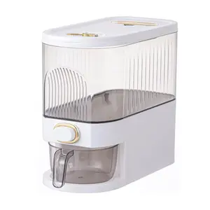 11Lbs (4.5kgs-5kgs) Rice Dispenser, Large Grain Container Storage with Lid Measuring Cylinder Moisture Proof Household Cereal Dispenser Bucket for Kitchen