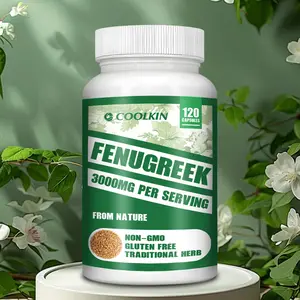Coolkin Fenugreek Dietary Supplement, 120 capsules, non-GMO, gluten-free extract, natural and healthy, supports breastfeeding needs, and supports eye, lung, and inflammatory health.