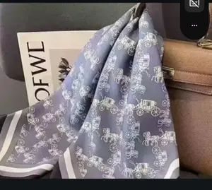Silky Horse & Carriage Scarf - Lightweight, Elegant Old Money Aesthetic with Modern Twist, Kerchief Headbands for Bag, Neck or Head Use
