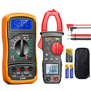 Multimeter with Clamp Meter,4000 Counts Amp Voltmeter & 2000 Counts Multi Tester,AC DC Voltage,,Resistance,Capacitance,NCV,Diode, Backlight LCD for Outlet Automotive Battery Test