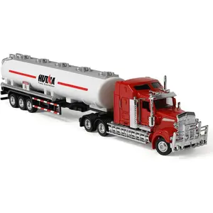 Tanker Semi Truck Toy, 1/50 Scale Kenworth W900 Diecast Model Trucks, Metal Semi Truck and Trailer Gifts for Boys Adult Model Car Collector