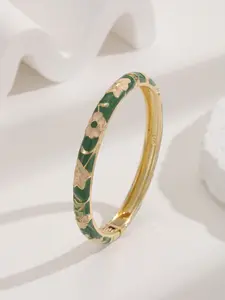 Women's Fashion Vintage Style Cloisonné Oil-Drip Bracelet Jewelry, Flower Design Bracelet, Zinc Chain Material, Casual All-Season Accessory for Women