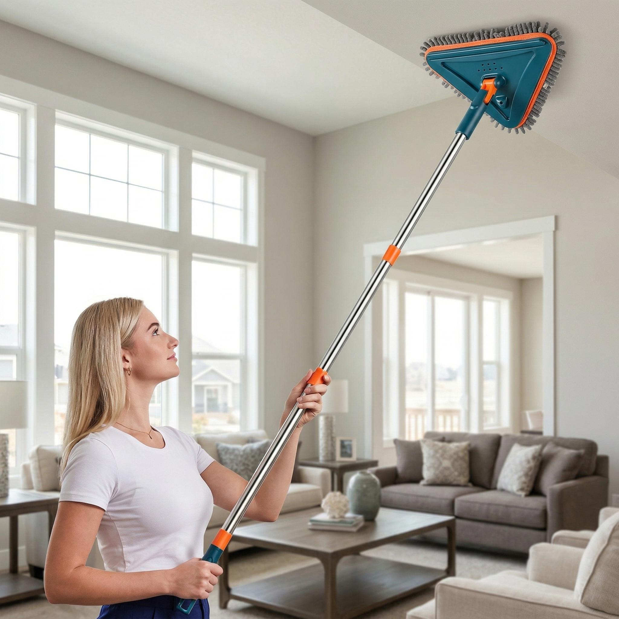 Long Handle Wall Cleaner AdjustableLength Wall Mop with 360° Spinning Head for Walls Ceiling Fans Floors Baseboards Dust Kitchen General Purpose 6 Replacement Pads Long Handle Wall Cleaner AdjustableLength Wall Mop with 360° Spinning Head for Walls Ceiling Fans Floors Baseboards Dust Kitchen General Purpose 6 Replacement Pads