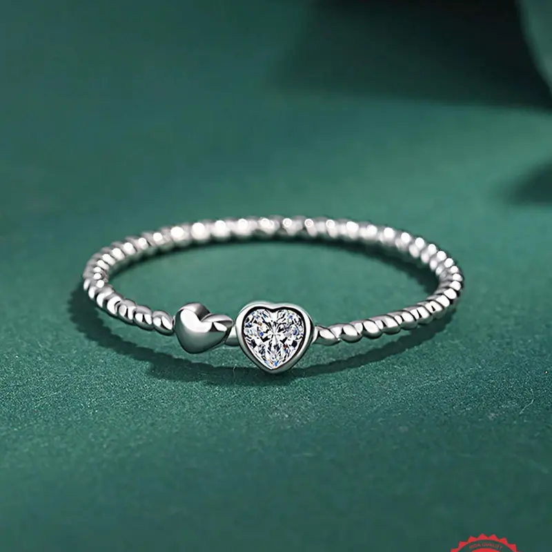 Elegant Heart Zircon Twist Ring for Women, Casual Jewelry for Dates, Wedding, Engagement, Anniversary, Birthday Gifts