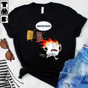 Funny T Shirts For Men Smores Camping Roasting Outdoor T-Shirt