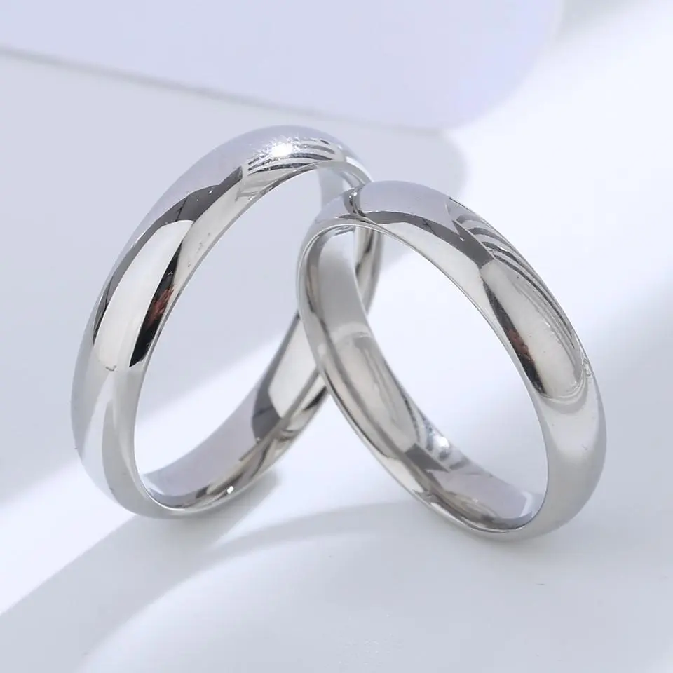 Buyee 925 Sterling Silver Couples Ring Engraving Name & Date Simple Ring for Women Men Fashion Wedding Fine Jewelry Circle