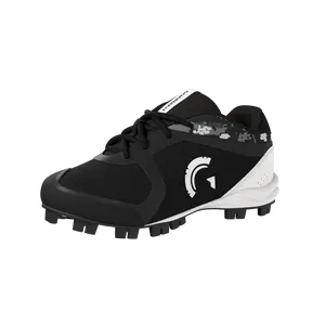 Blaze Youth Low Top Rubber Molded Baseball and Softball Cleats (Black/Grey/White)