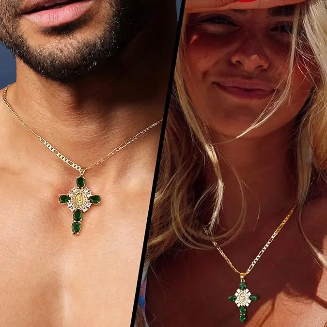 Virgen Mary Cross Necklace